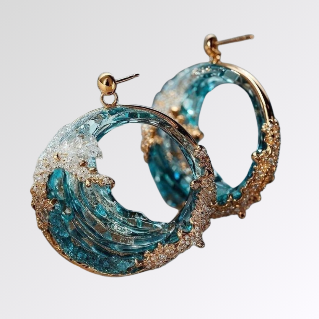 Vanessa | Boucles d’oreilles mer orageuse