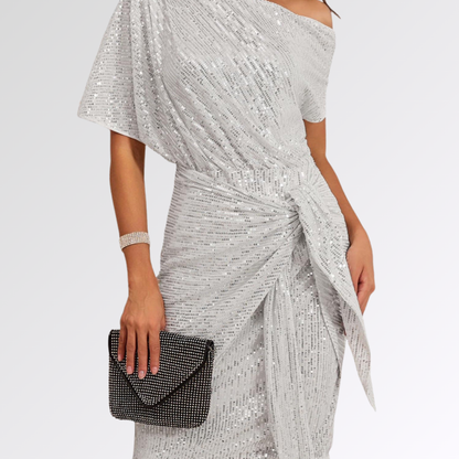 Néva | Robe  Asymétrique Scintillante