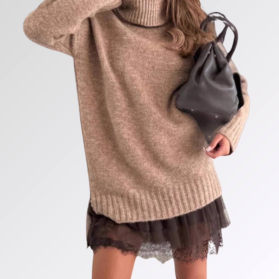 Marine | Duo Superposé Pull & Robe Dentelle