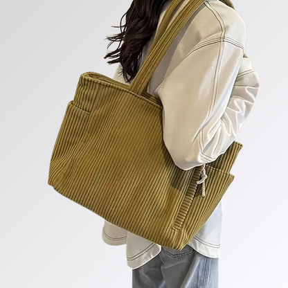 Tilda | Sac cabas côtelé avec cordon décoratif