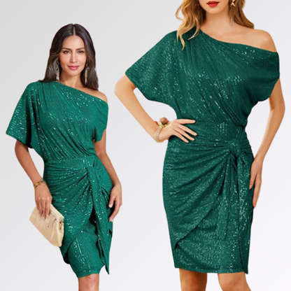 Néva | Robe  Asymétrique Scintillante