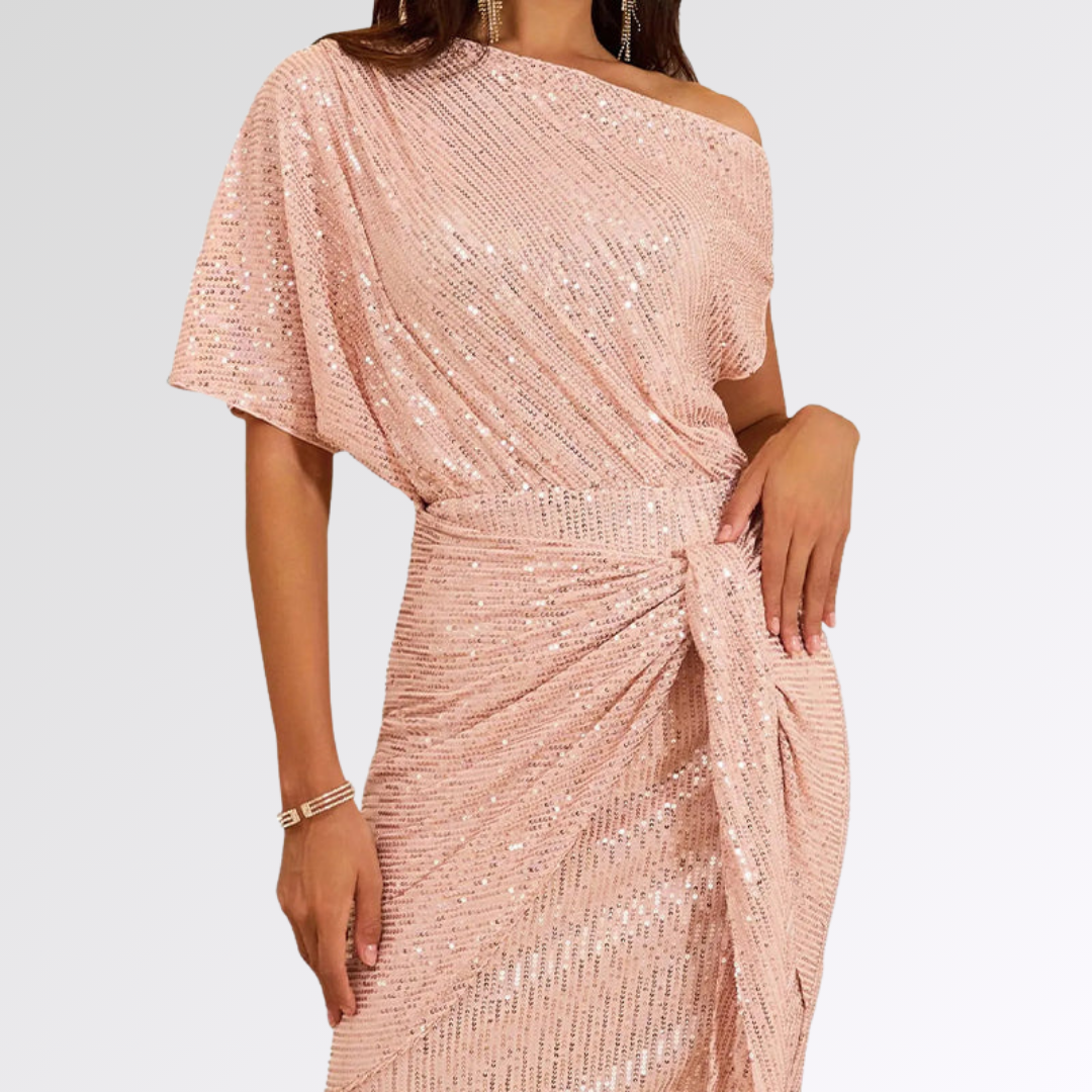 Néva | Robe  Asymétrique Scintillante