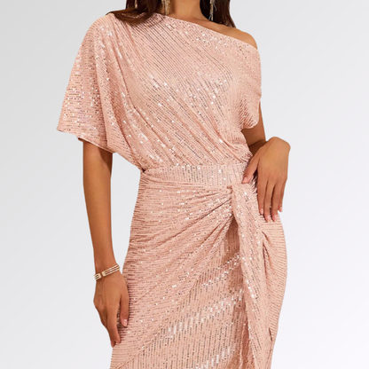 Néva | Robe  Asymétrique Scintillante